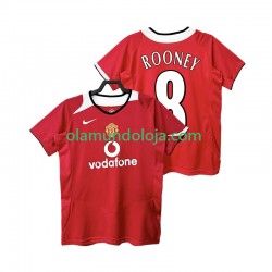 Camisola Manchester United Rooney 8 2005 Retro Homem Equipamento Primeiro 2006 Manga Curta